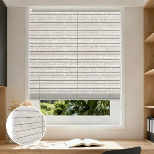 L-Shaped Frosted Finish No-Drill Aluminum Curved Blinds