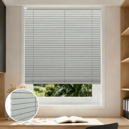 L-Shaped Brushed Finish No-Drill Aluminum Curved Blinds