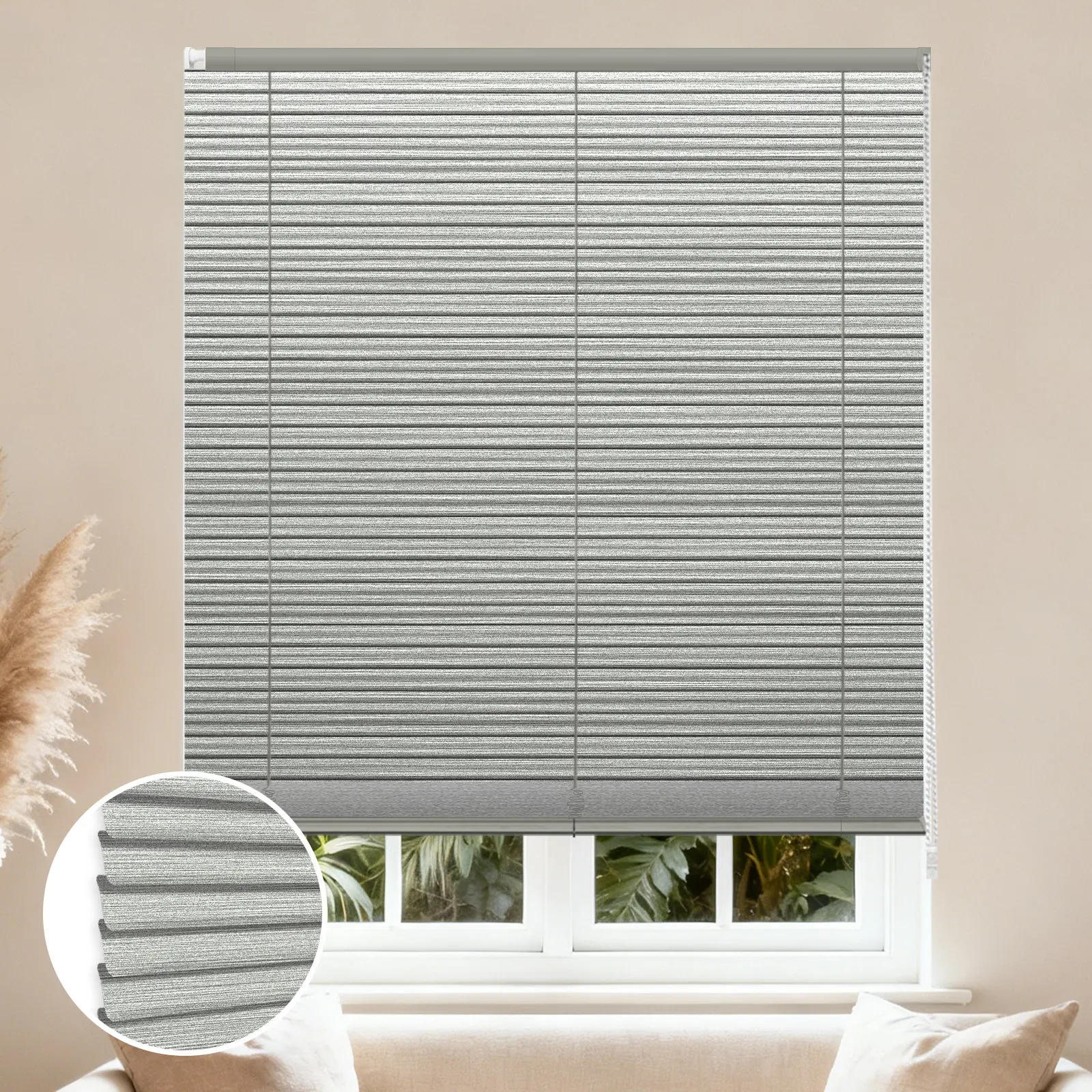 S-Shaped Brushed Finish No-Drill Aluminum Curved Blinds