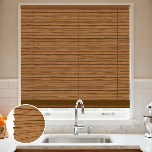 C-Shaped Wood Grain Aluminum Curved Blinds
