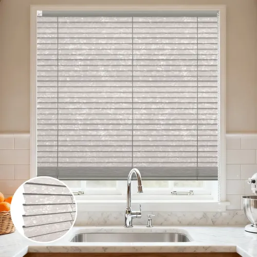 C-Shaped Frosted Finish No-Drill Aluminum Curved Blinds