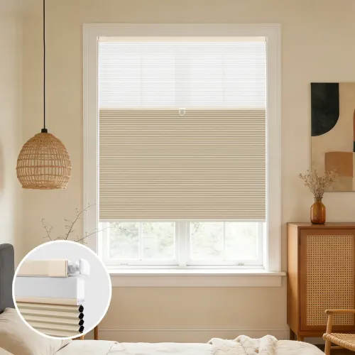 Cordless No-Drill Day & Night Cellular Shade — Flat