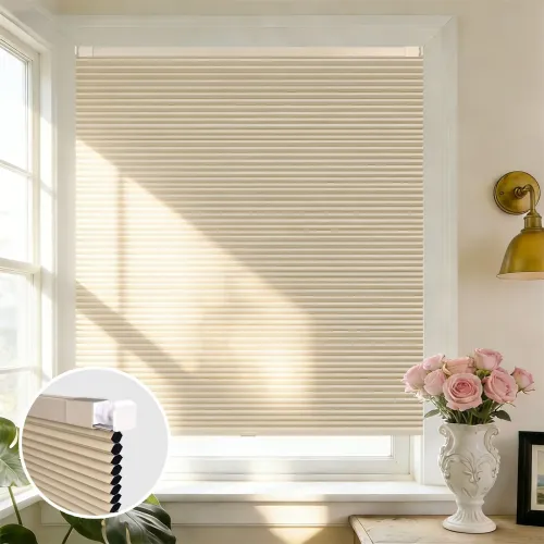 Blackout Cordless No-Drill Push-Pull Cellular Shade — Flat