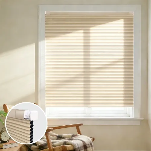 Blackout Cordless No-Drill Push-Pull Cellular Shade — Double Arc