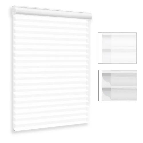 Custom Light Filtering Shangri-La Sheer Shades with Cord Loop - A801