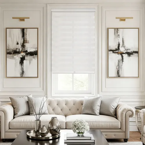 A201 Hover-Fit Curved Zebra Blind