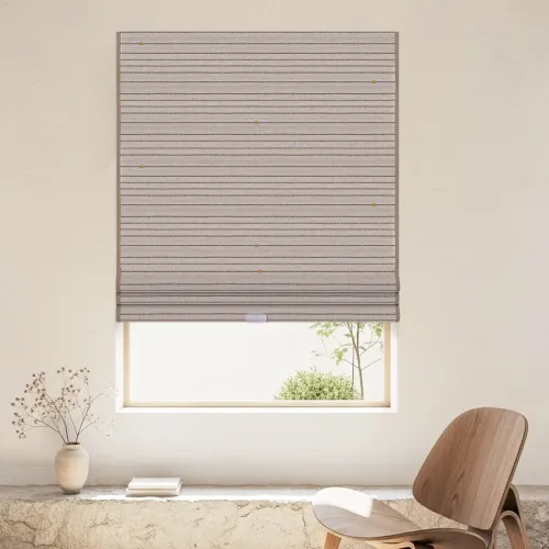 Cord Lite Cord Lite Linen Bamboo & Chinese Knots Natural Woven Shade