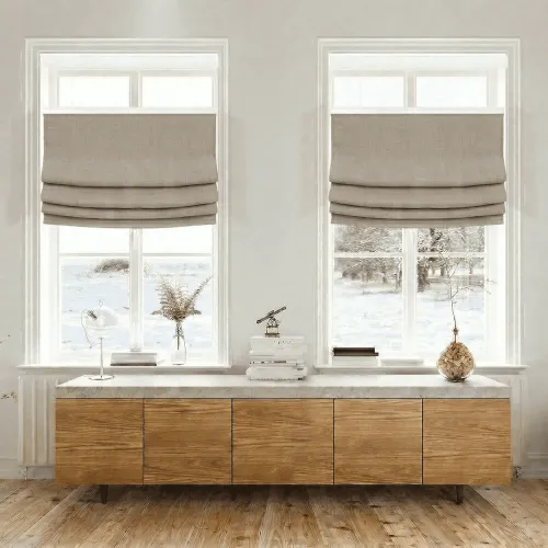 Modern No-Drill Top Down Bottom Up Soft Roman Shade RW1175