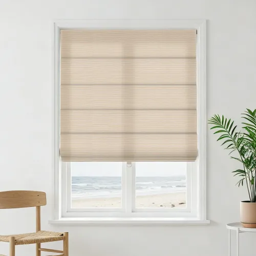 Cordless Light Filtering Cord Single Layer Roman Shade LM221