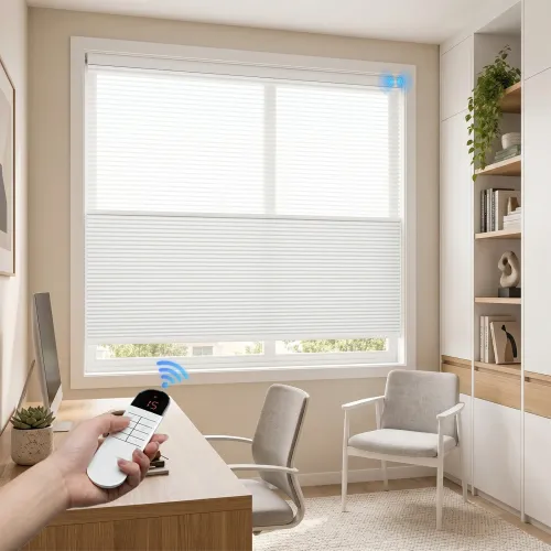Motorized Day Night Blackout RYLB Cellular Shades Cordless