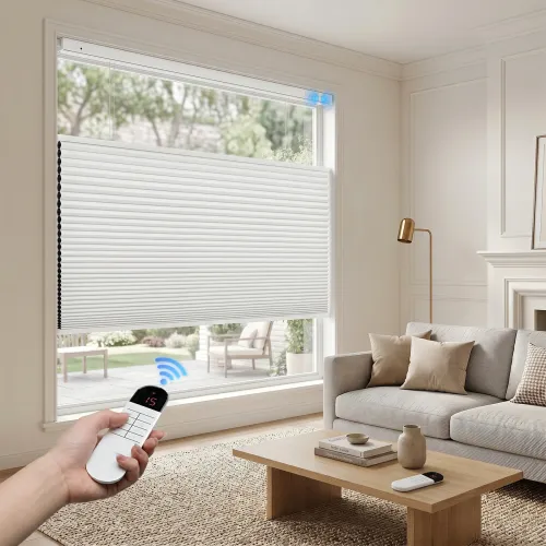 Motorized No-Drill Top Down Botton up Blackout RYLB Cellular Shades Cordless