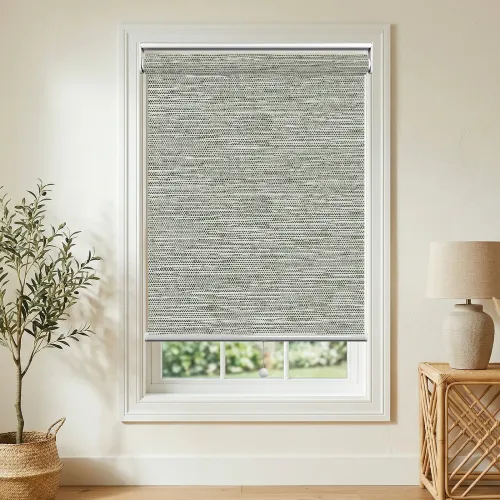 Blackout Cordless Spring Roller Shade — White Fabric Back (A130)