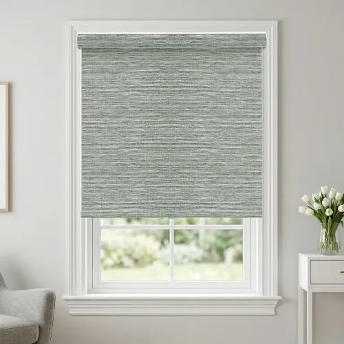 Blackout Cordless Curved Cassette Roller Shade — White Lined Total Privacy (A132)