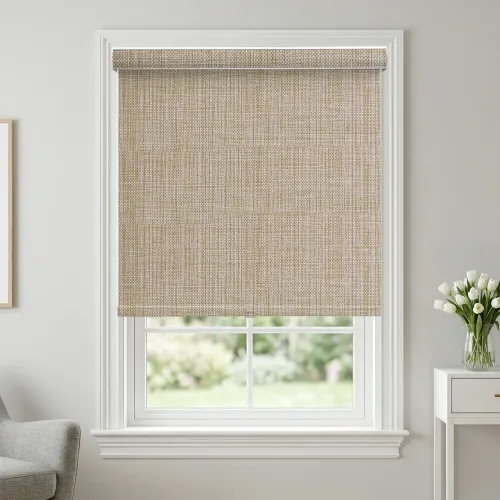 Blackout Cordless Curved Cassette Roller Shade — White Backing (A127)