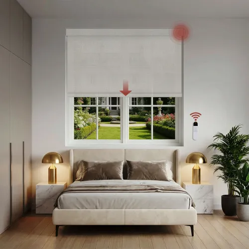 Motorized Fliter Square Hood Roller Shade