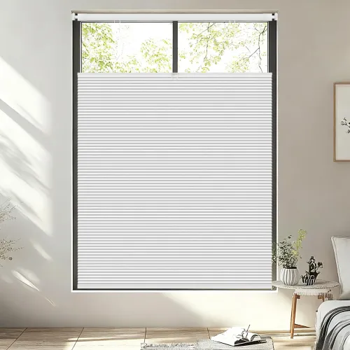 Light Filtering Cordless No-Drill Top Down Bottom Up Cellular Shade — Flat