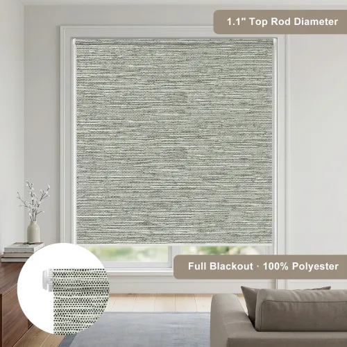 Blackout Lite No-Drill Roller Shade — White Fabric Back (A130)