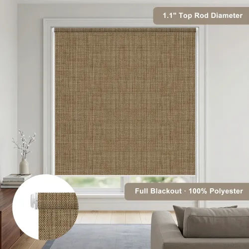 Blackout Lite No-Drill Roller Shade — White Backing (A127)