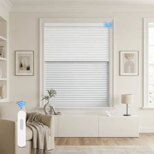 Motorized 25mm HSL Curved Double-Layer Cellular Shades Cordless