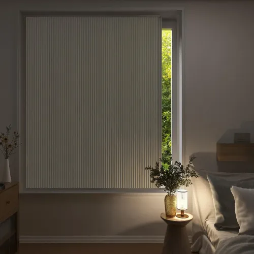 No-Drill Blackout Stick On Framed Sliding Cellular Shade Cordless
