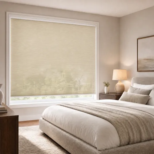 Large Size No-Drill Cordless Light Filtering Honeycomb Shades
