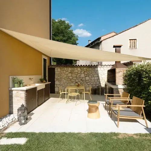 Rectangle Shade Sail with Wall Profile