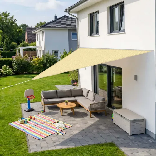 Triangle  Shade Sail with Wall Profile