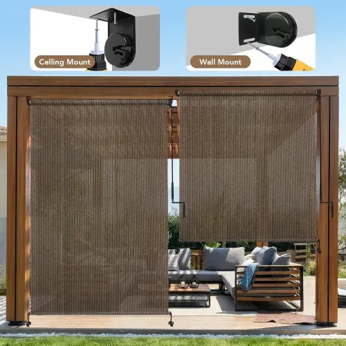 Outdoor Roller Shade with Crank