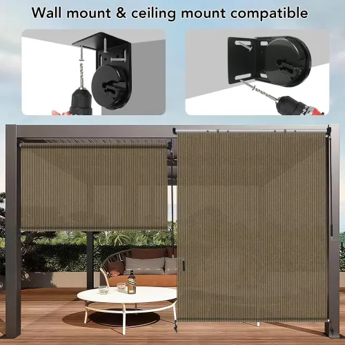 Outdoor Roller Shade with Crank
