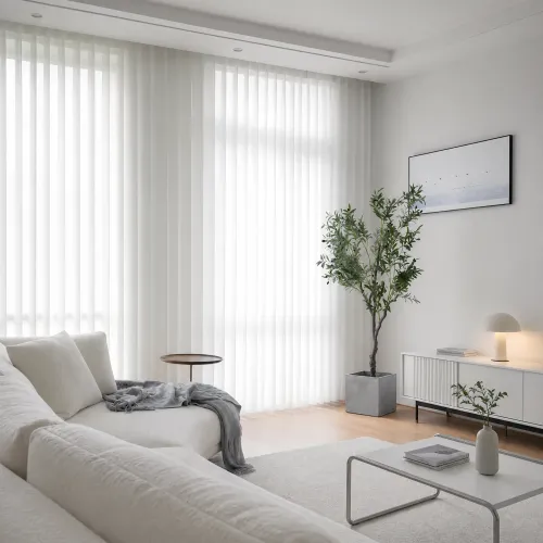 No-Drill Vertical Blinds, Wand Control Light Filtering M1001 Shades Cordless 