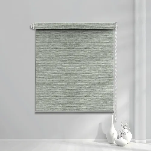 Blackout Lite No-Drill Roller Shade — White Lined Total Privacy (A132)