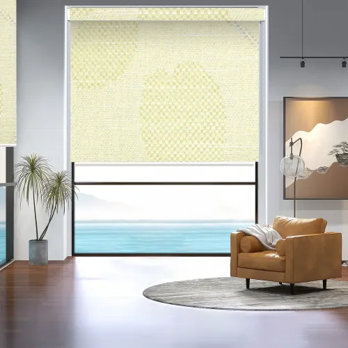 Complete Blackout Curved Shell Roller Shade — White Backing (A131)