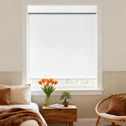 Custom Print Blackout Square Hood Bead Chain Roller Shade (A111)